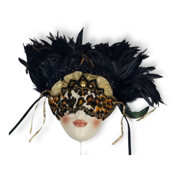 Venetian Mask Ceramic Music Box plays Born Free Wall Decor - Picture 4 of 8